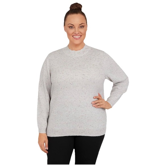 Alfred Dunner Women's Plus-Size 1X Classic Cashmelon Mock Neck New - Picture 1 of 9